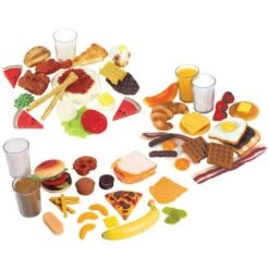 Breakfast, Lunch And Dinner Food Set Of 78