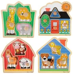 Jumbo Knob Puzzle Set - Set Of 4