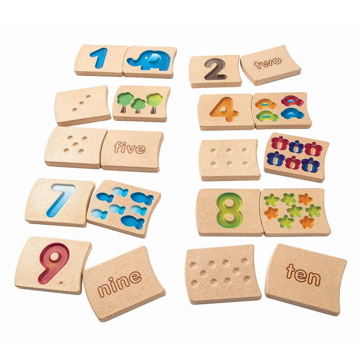 Numbers 1-10 Wooden Tile Set Of 20 3 Numbers 1-10 Wooden Tile Set Of 20