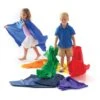 Rainbow Habutae Fabric - Set Of 7 -Children Learning Toy Store rainbow habutae fabric set of 7 louise kool 185262